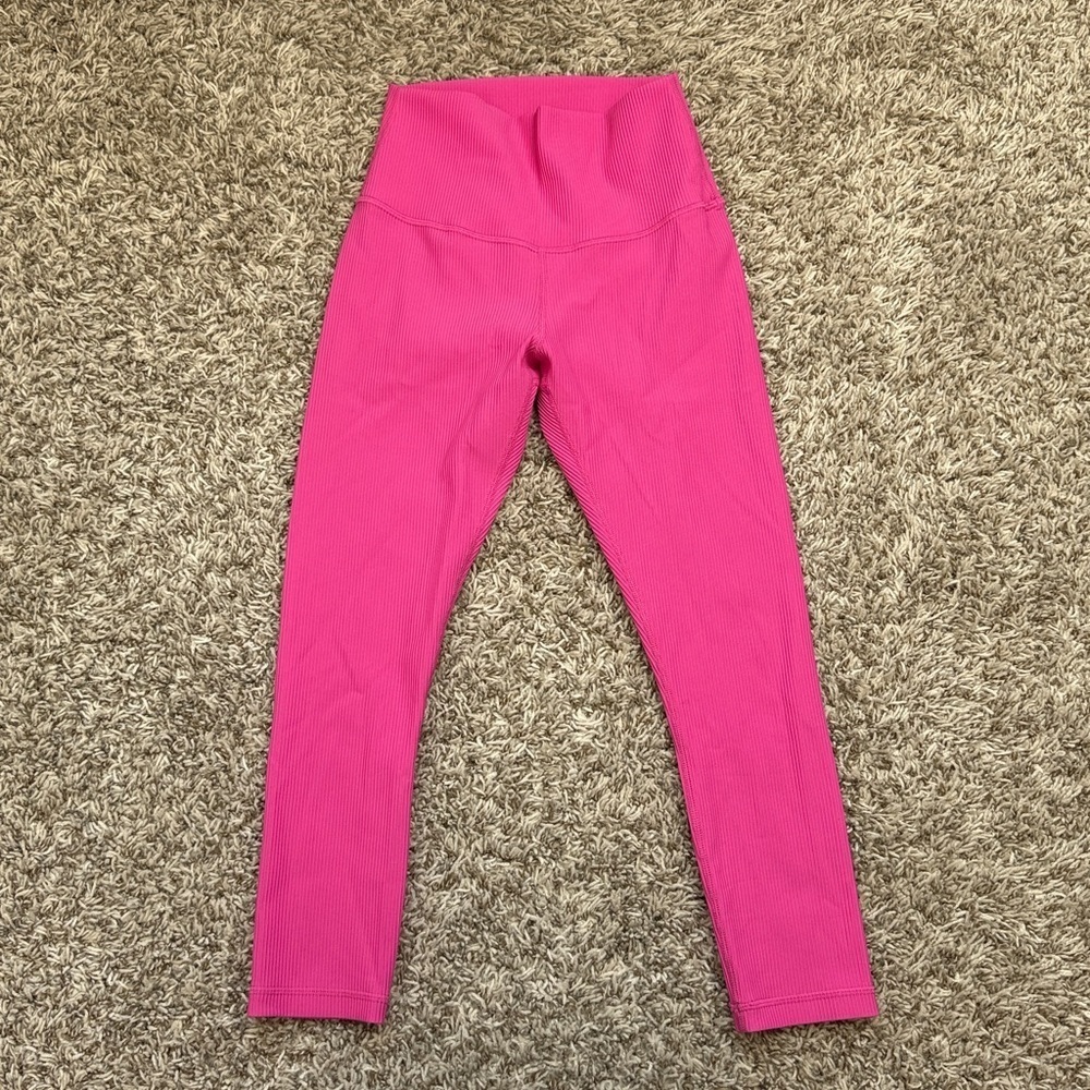 Zyia Capri Leggings Ribbed Pink size 4 - Picture 2 of 10